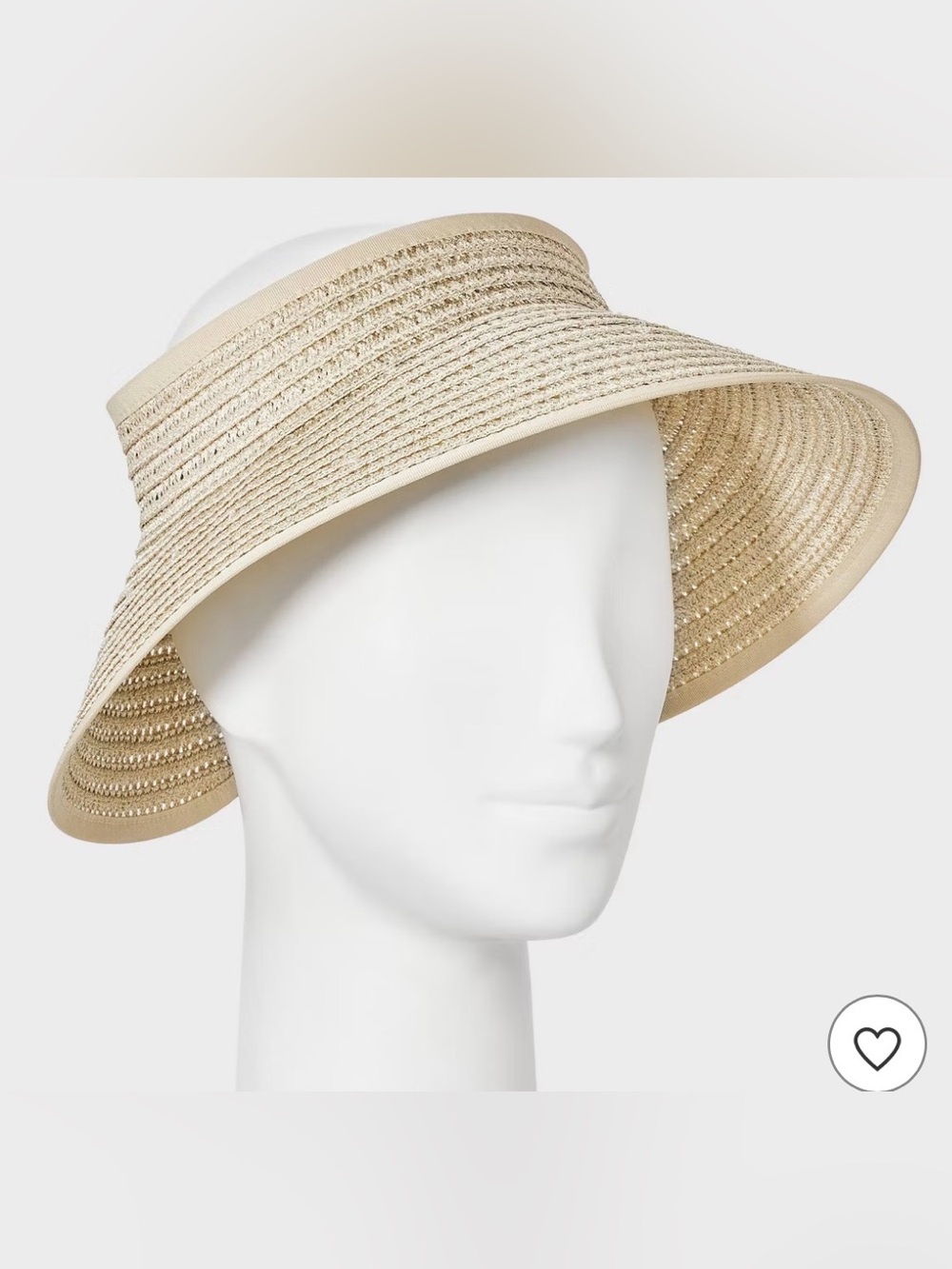 Packable Straw Full Visor Hat - Shade & Shore in Tan